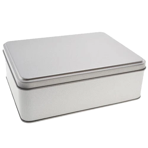 Large 1000ml Rectangular Silver Tin – Solid Lid or Window Lid | 169×130×57 mm | Grooming & Horse-Care Storage Box